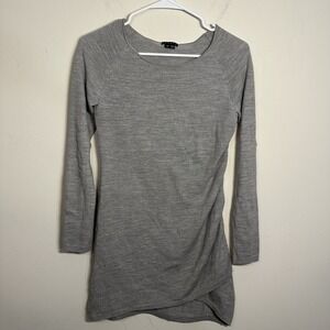 THEORY‎  Wool Blend Longsleeve Pullover Crisscross Tunic Sweater SIZE S Gray
